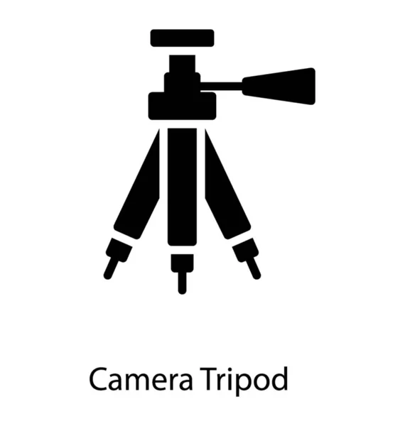 Ícone Câmera Tripé Design Glifo — Vetor de Stock