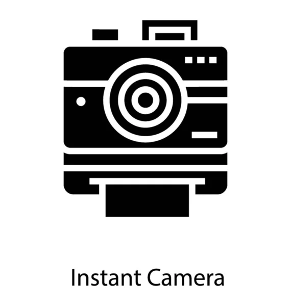 Instant Kamera Ikone Füllte Design — Stockvektor