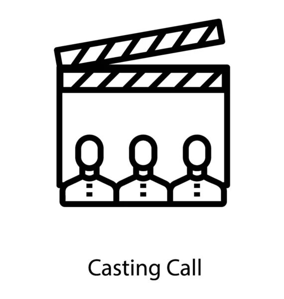Icon Casting Call Line Design — Stock Vector