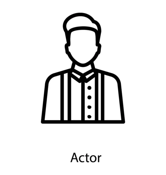 Symbol Des Schauspielers Liniendesign — Stockvektor