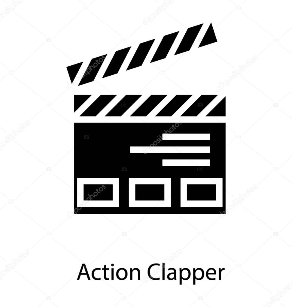 Glyph design of clapperboard icon