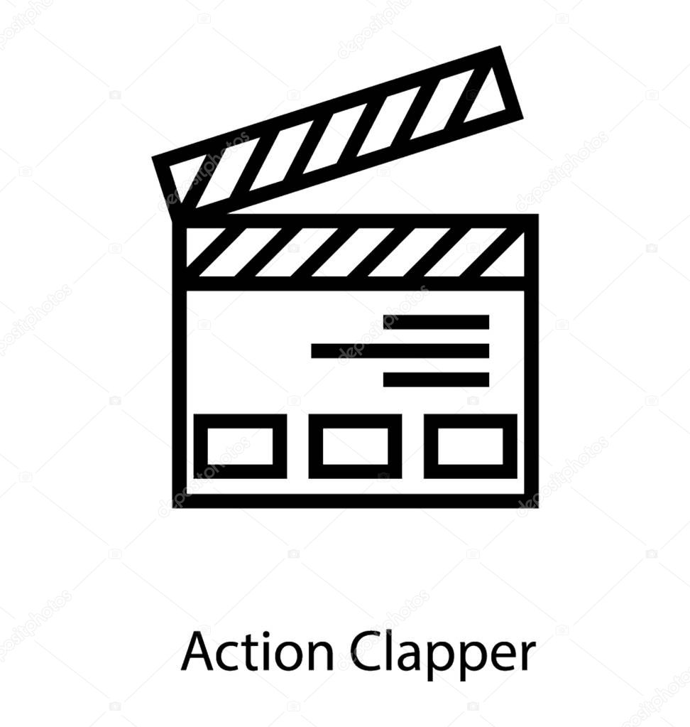 Line design of clapperboard icon