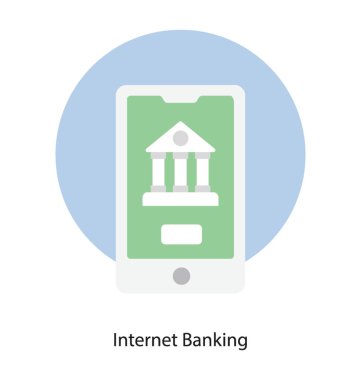 İnternet bankacılığı vektör düz yuvarlak tasarım 