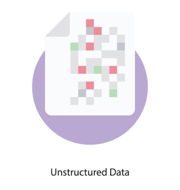 unstructured data icon flat design. clipart