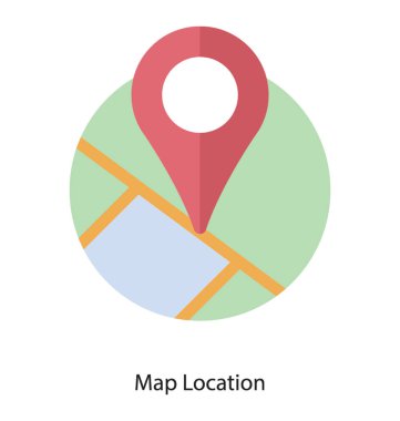 Beyaz arka planda yalıtılmış harita konumu düz simgesi 