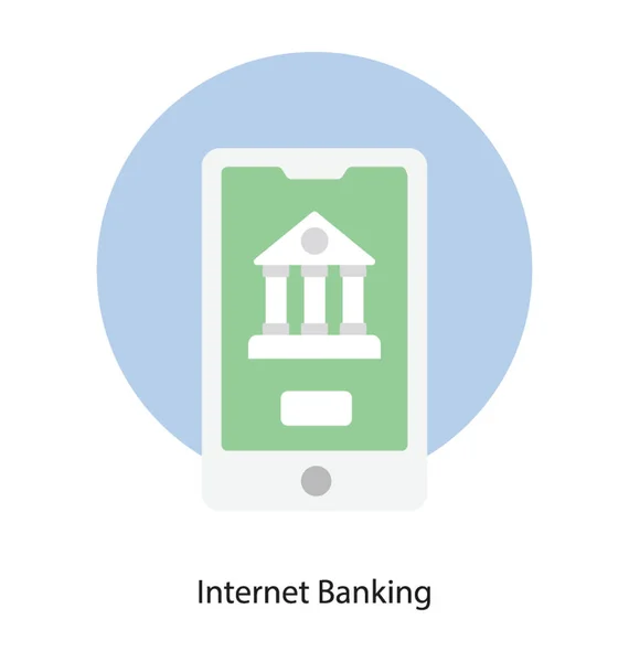 Internet Banking Vector Design Plano Arredondado — Vetor de Stock