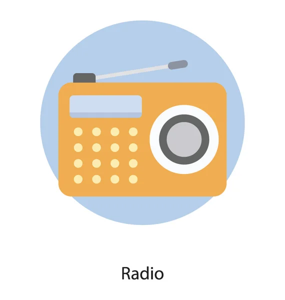 Radio Broadcasting Dispositivo Icona Piatta — Vettoriale Stock