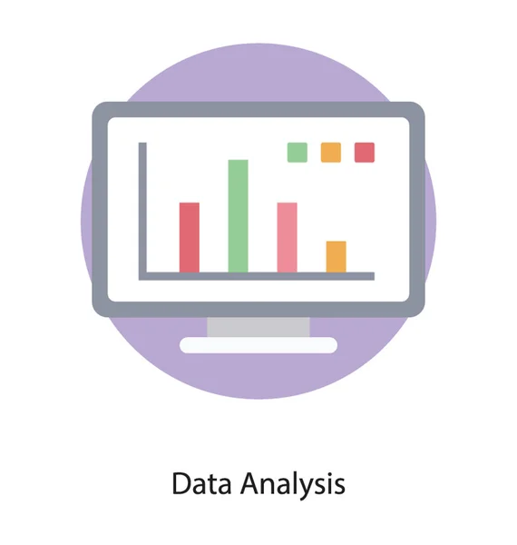 Desain Rata Dari Analisis Data Daring - Stok Vektor