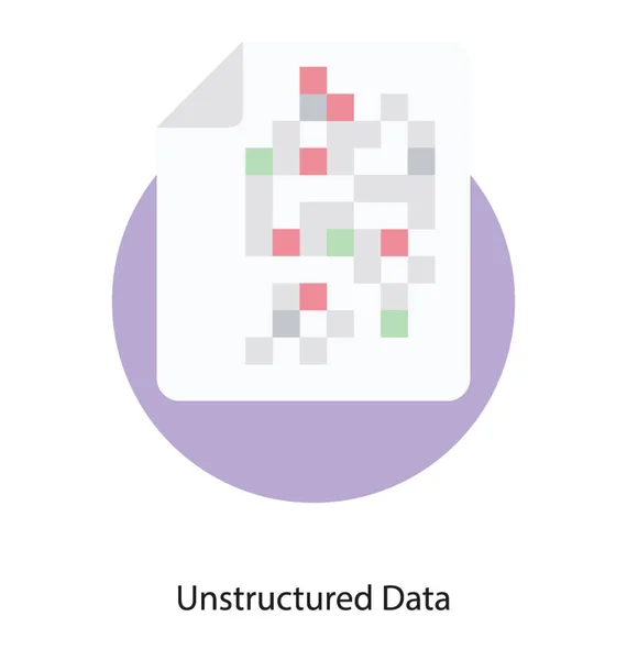 Unstructured Data Icon Flat Design — Stock Vector