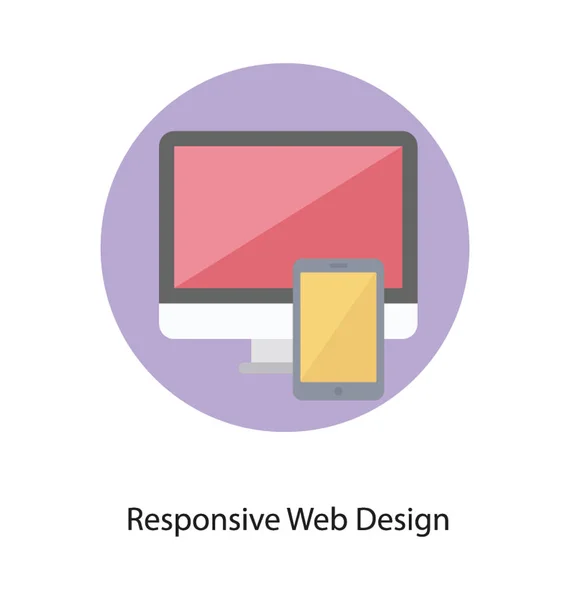 Design Plano Ícone Design Responsivo — Vetor de Stock