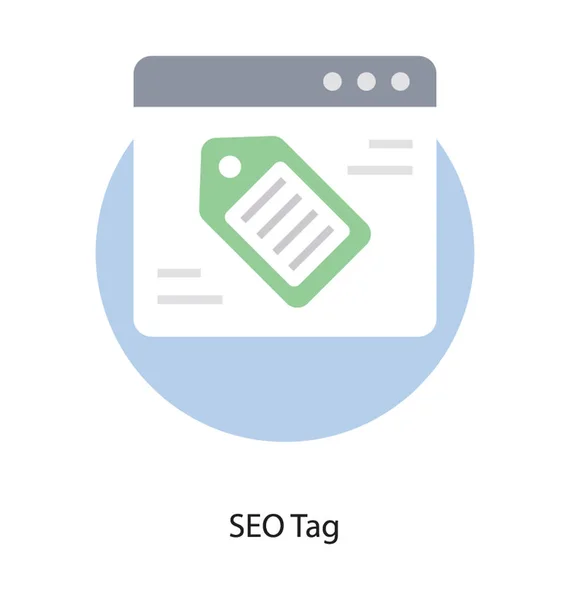 Design Plano Ícone Tag Seo — Vetor de Stock