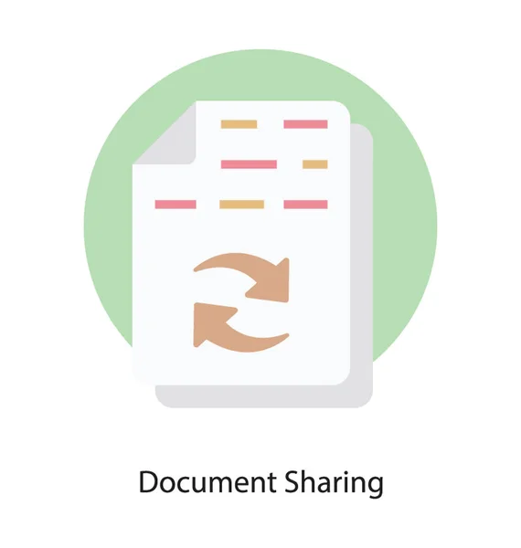 Flat Ikon För Dokumentdelning — Stock vektor