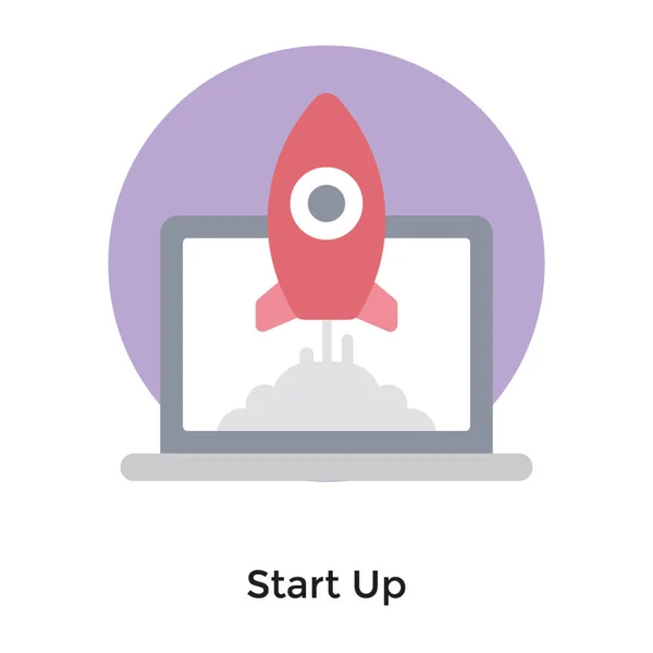 Icono Lanzamiento Startup Diseño Plano — Vector de stock