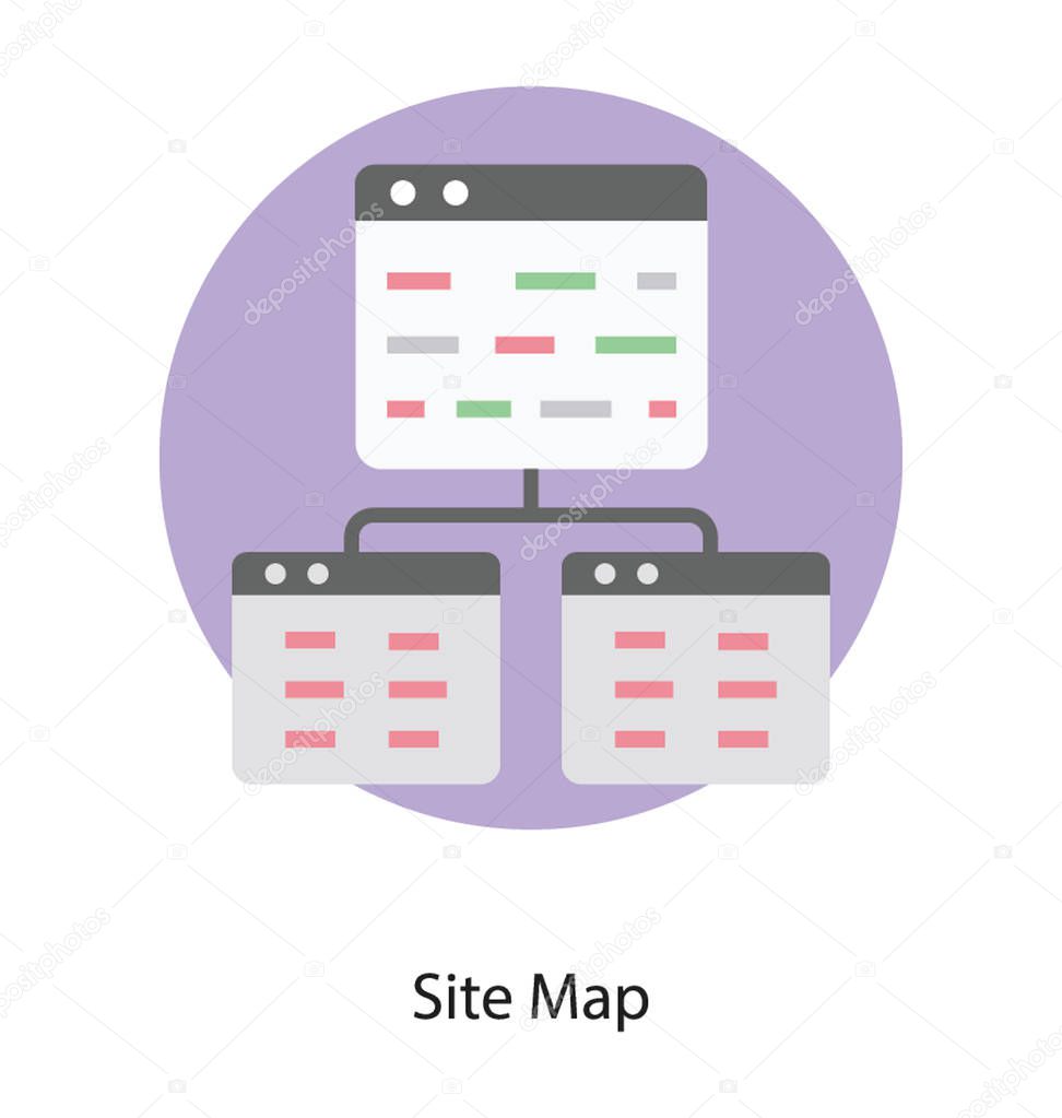 Web hierarchy, sitemap flat icon 