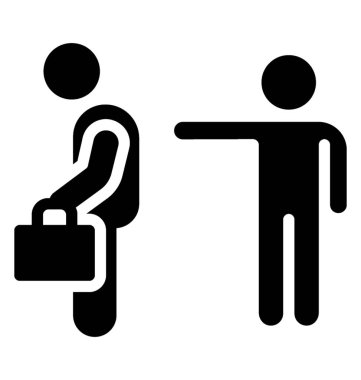 Sonlandırılmış çalışan piktogram katı tasarımı