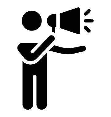 Dijital pazarlama katı piktogram Simgesi 