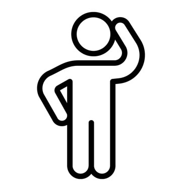 Düşünme adam pictogram çizgi tasarımı