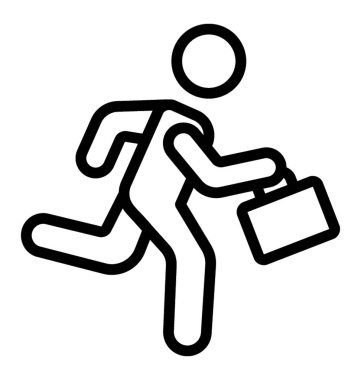 Acele işadamı simge çizgi tasarımı