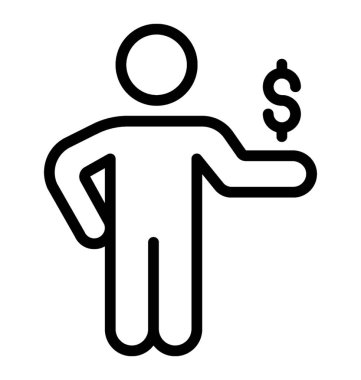 Çizgi tasarımında bankacı piktogramı