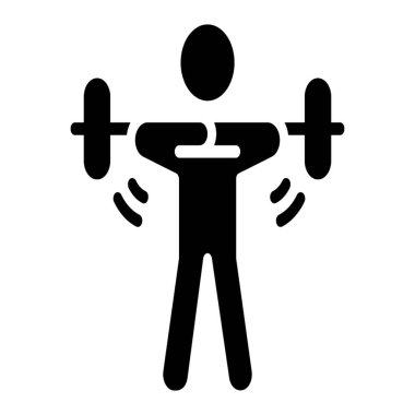 Katı tasarımda ağırlık kaldırma simgesi.