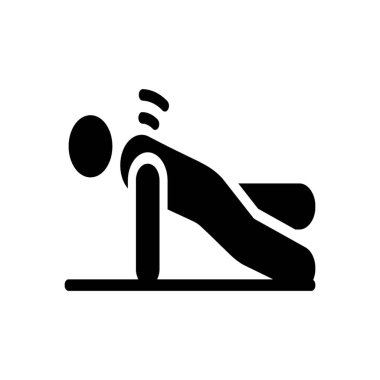 Push ups piktogram Katı vektör tasarımı.