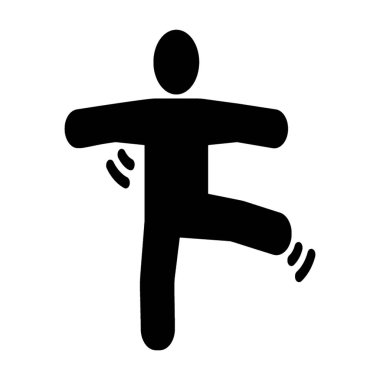 Streç egzersiz piktogram Katı vektör.