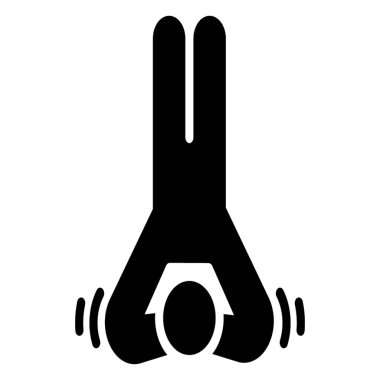 Baş aşağı egzersiz piktogram Katı vektör.