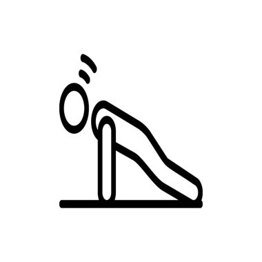 Push ups piktogram çizgi tasarımı.