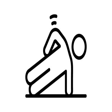 Yan plank piktogram Çizgi tasarımı.