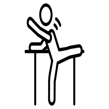 Streç egzersiz piktogram Çizgi vektör.