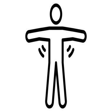 Streç egzersiz piktogram Çizgi vektör.