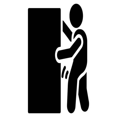 Adam kutu simgesi katı pictogram iterek.