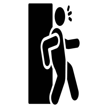 Kutu pictogram katı simgesi taşıyan adam.