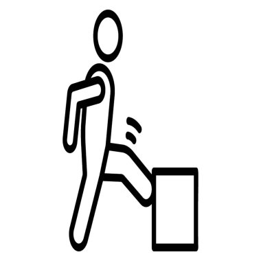 Adam kutu piktogram çizgi tasarımı iterek