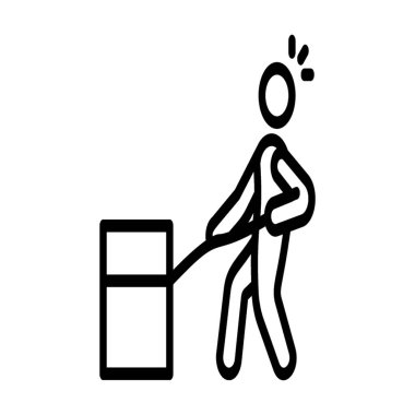 Adam kutu simge çizgi vektörü çekme .