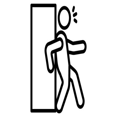 Kutu resimtogram çizgi simgesi taşıyan adam.