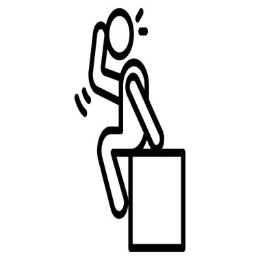 Üzgün işçi piktogram Satır tasarımı