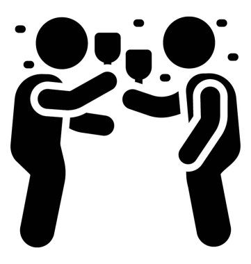 Cheers simgesi, glyph vektör tasarımı.