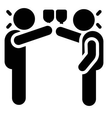 Cheers simgesi, glyph vektör tasarımı.