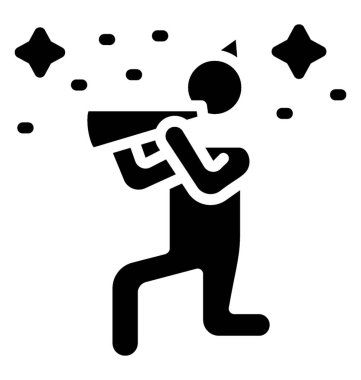 Glyph tasarımında parti ıslık simgesi. 