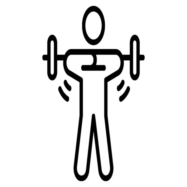 Gewichtheben Ikone Liniendesign — Stockvektor