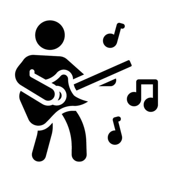 Guitarist Icon Design Filled Vector — Stock Vector