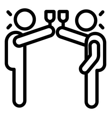 Cheers simgesi, çizgi vektör tasarımı.