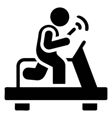 Koşu bandında kullanan telefonun simgesi 