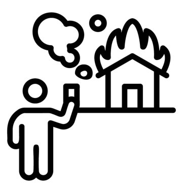 yanan ev vektörünün satır simgesi 