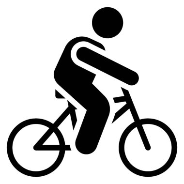Sağlam tasarımda adam pedalı bisiklet simgesi 