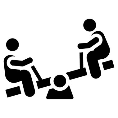 Katı vektörle oynayan çocuklar tahterevalli 