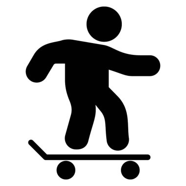 Katı tasarımda erkek kaykay vektörü 