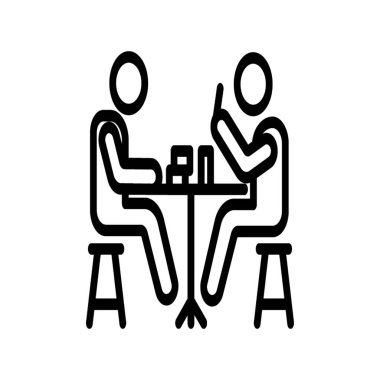 Öğle yemeği yeen kişilerin satır simgesi 