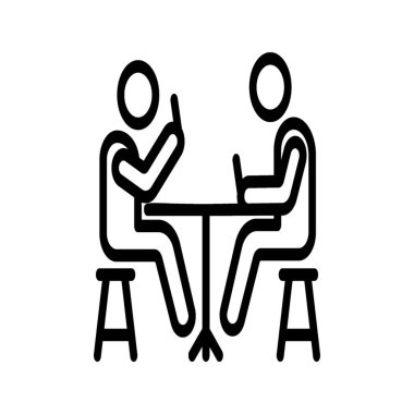 Öğle yemeği yeen kişilerin satır simgesi 